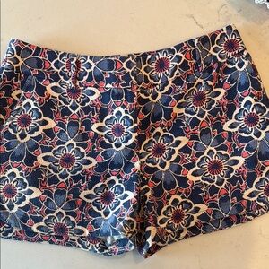 LOFT Blue and Pink Floral Riviera Shorts
